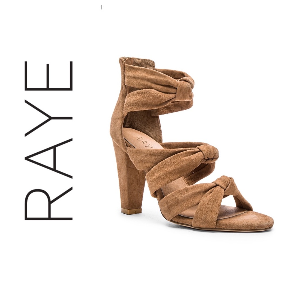 Raye Nat Heel, Size 8 (38). Color: tan.